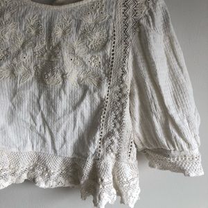 Boho White Crop Top